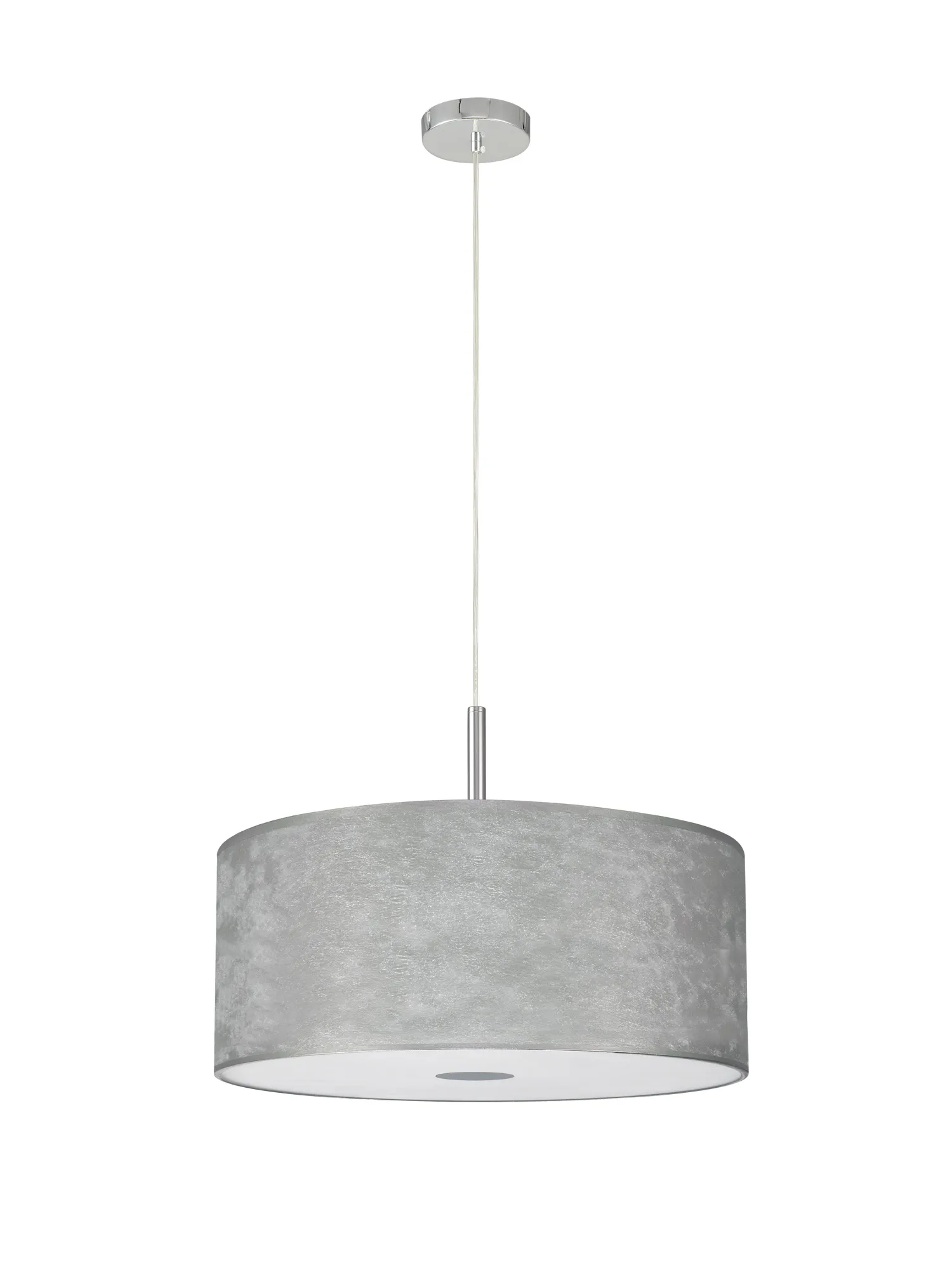 Baymont 50cm 5 Light Pendant Polished Chrome, Silver Leaf, Frosted Diffuser DK0820  Deco Baymont CH SL